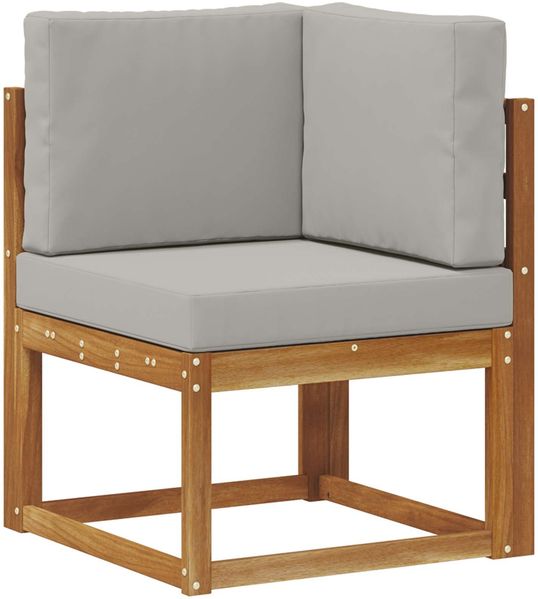 vidaXL Outdoor-Sofagarnitur mit Kissen 9 pcs Natürlich und Hellgrau 3366969 Bild 3