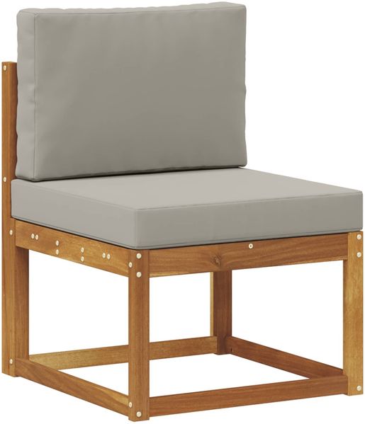 vidaXL Outdoor-Sofagarnitur mit Kissen 9 pcs Natürlich und Hellgrau 3366969 Bild 4