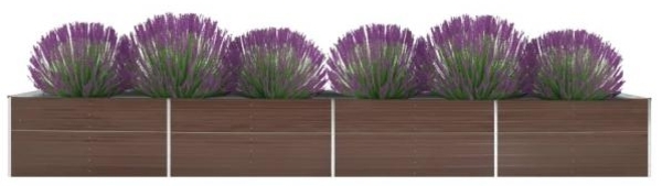 vidaXL Garten-Hochbeet Verzinkter Stahl 600x80x45 cm Braun 47074