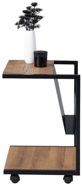 Beistellwagen Arian / Atlanta, Schwarz, Holzfarben, 45 x 56 x 38 cm Bild 4