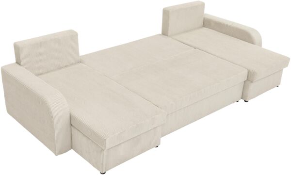 Mirjan24 'Kristofer U' Ecksofa, Cord dunkelgrau, 80 x 140 x 304 cm Bild 3