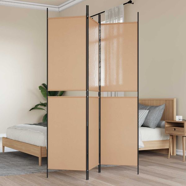 vidaXL 3-teiliger Raumteiler Beige 150 x 200 cm Stoff 42039219