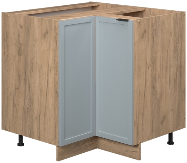 Eckunterschrank Fame-Line Hellblau-grau 80.5 cm ohne Arbeitsplatte Vicco