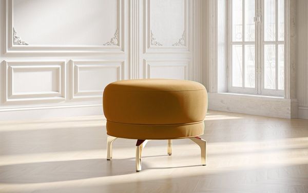 sit&more Polsterhocker Orient 3, goldfarbene Metallfüße