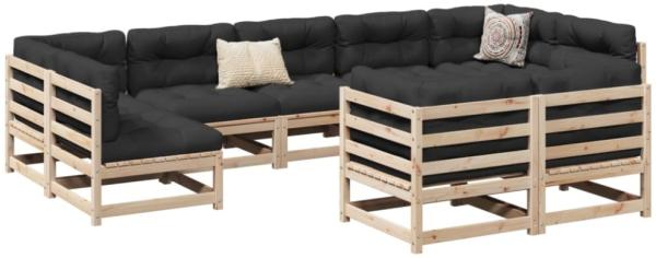 vidaXL 9-tlg. Garten-Sofagarnitur Massivholz Kiefer 3299625