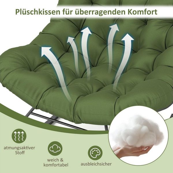 COSTWAY Schaukelsessel, Schaukelstuhl Relaxstuhl bis 205kg für Balkon, Indoor