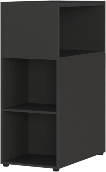 bümö Space Anstellcontainer & Raumteiler in Graphit, Regal Container mit 5 Fächer - Schreibtisch Schrank für Ordner & Akten am Bürotisch - Schreibtischcontainer für Büro & Homeoffice, SPCRT-547