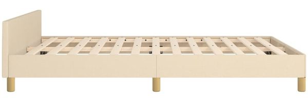 Bettgestell mit Kopfteil Creme 140x190 cm Stoff [347412] Bild 6