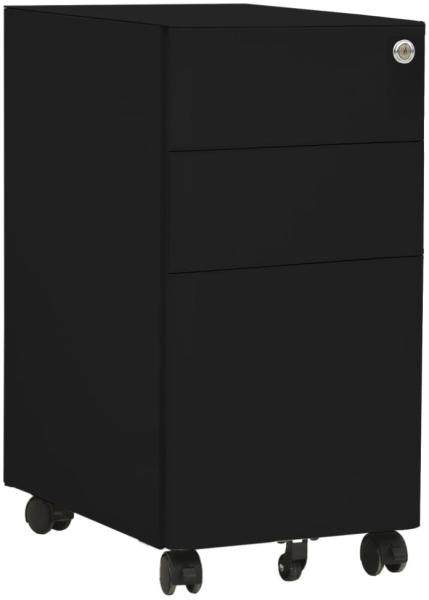 vidaXL Aktenschrank mit Rollen Schwarz 30x45x59 cm Stahl 335984