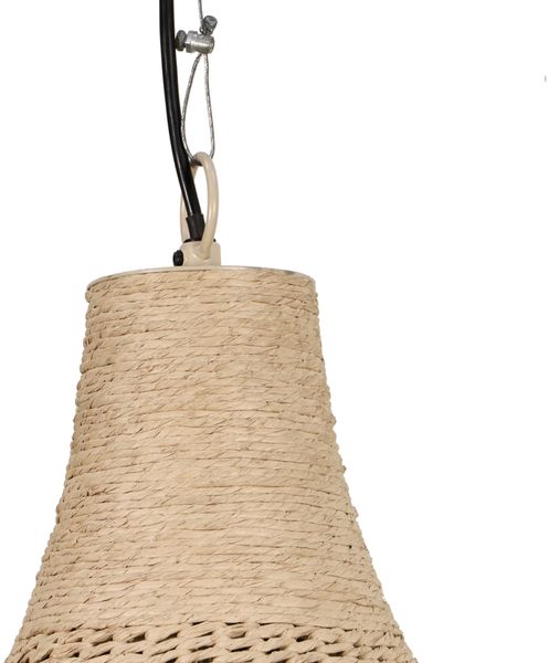 Große LED Boho Pendelleuchte 1-flammig mit Lampenschirm aus Jute, Ø 54cm Bild 9