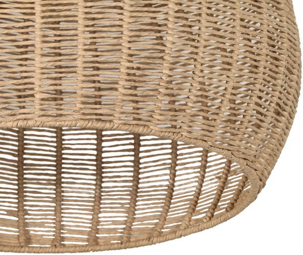 Große LED Boho Pendelleuchte 1-flammig mit Lampenschirm aus Jute, Ø 54cm Bild 10
