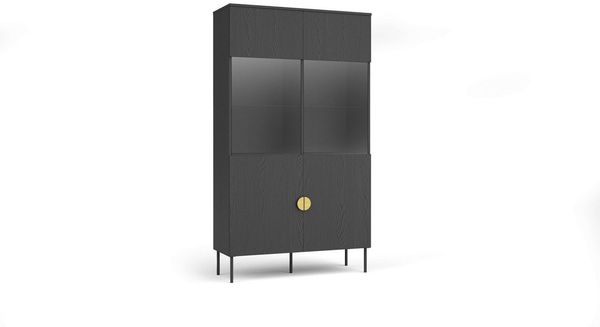 Home affaire Vitrine BELLOT Vitrineschrank mit 2 Türen, verglast, mit viel Stauraum Standvitrine/Glasvitrine, matt Hochschrank, Maße B/T/H: 106/40/187 cm