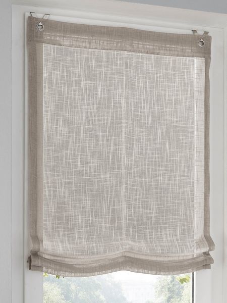 Rollo Raffrollo, heine, halbtransparent, Ösen mit Fensterhaken