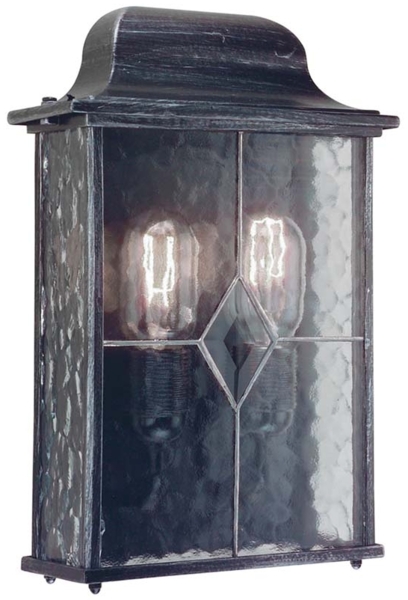 Wandleuchte, Außenleuchte, Laterne, Metall Glas, H 33,8 cm