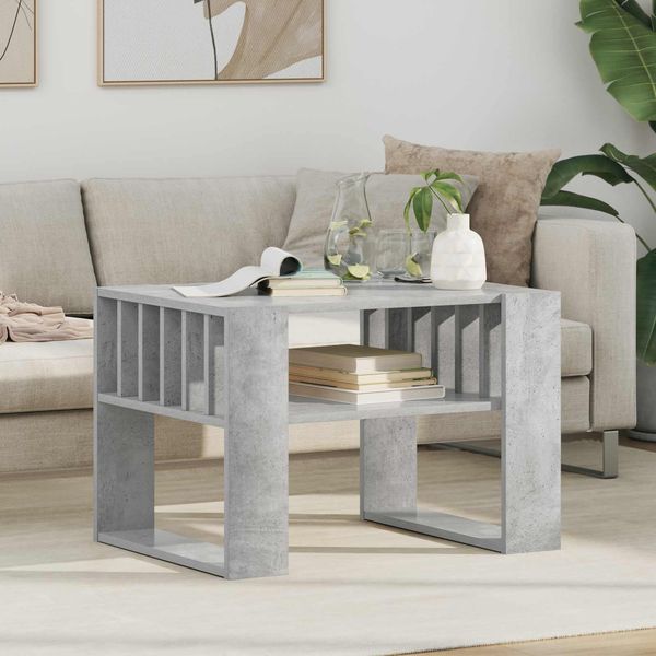 vidaXL Couchtisch Beton Grau 66 x 49,5 x 45 cm Holzwerkstoff 8000119