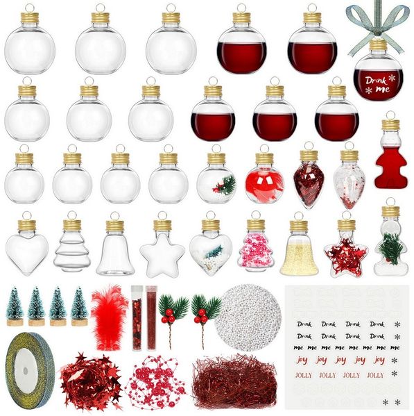 OSTWOLKE Weihnachtsbaumkugel 30x Christbaumkugeln Weihnachtskugeln zum Befüllen DIY Festliche Deko, Durchsichtige Kugeln, geeignet zum Befüllen & Aufhängen