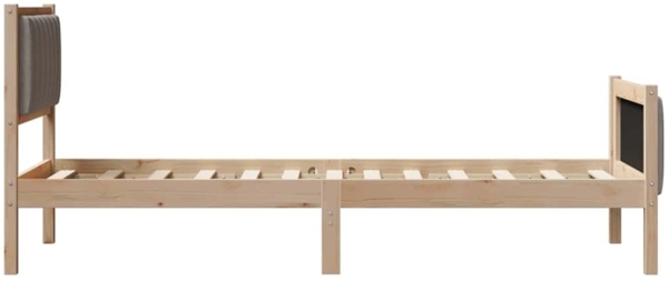 vidaXL Bettgestell Braun und Taupe 75 x 190 cm Massivholz Kiefer 878512 Bild 5