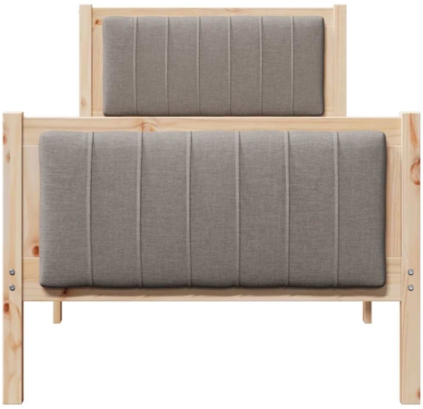 vidaXL Bettgestell Braun und Taupe 75 x 190 cm Massivholz Kiefer 878512 Bild 4