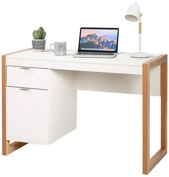 KOMFOTTEU Computertisch Schreibtisch, mit Schublade und Schrank