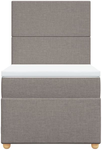 vidaXL Boxspringbett mit Matratze Taupe 100x200 cm Stoff 3293488 Bild 6