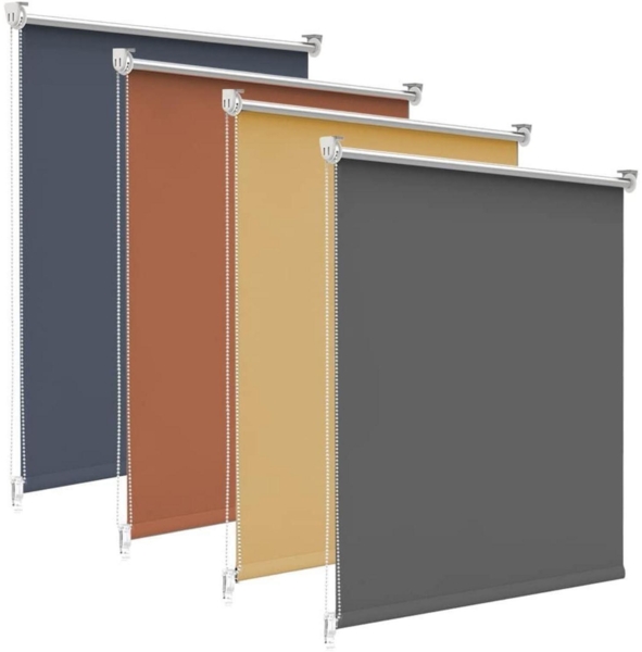 Verdunklungsrollo ohne Bohren Klemmfix Grau 50x150cm Thermorollo Sichtschutz