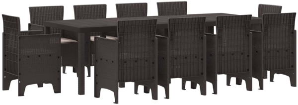 vidaXL Garten Essgruppe 11 pcs Braun Polypropylen 3378598