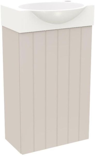 BADEDU IMPERO Gäste WC Waschtisch Set 40 cm breit, Beige, Waschbecken Keramik Weiß