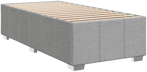 vidaXL Boxspringbett mit Matratze Hellgrau 100x200 cm Stoff 3289272 Bild 9