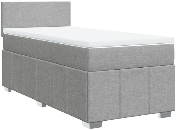 vidaXL Boxspringbett mit Matratze Hellgrau 100x200 cm Stoff 3289272 Bild 3