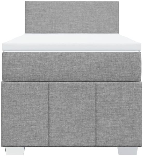vidaXL Boxspringbett mit Matratze Hellgrau 100x200 cm Stoff 3289272 Bild 6