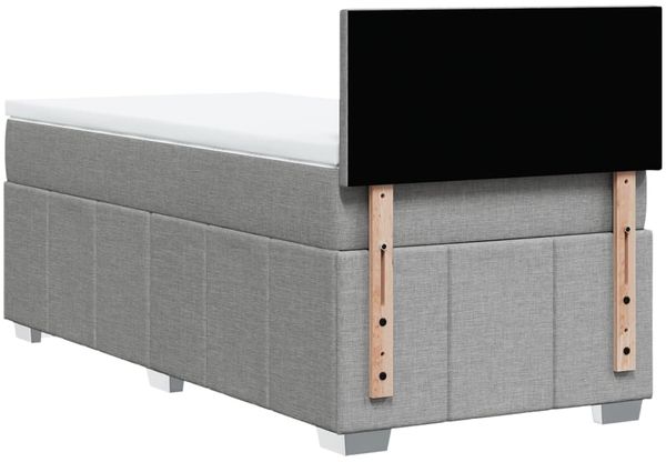 vidaXL Boxspringbett mit Matratze Hellgrau 100x200 cm Stoff 3289272 Bild 8