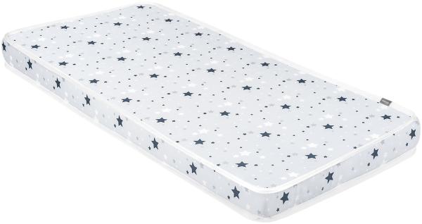 Kikkaboo Babybett Matratze Fantasia Stars 120 x 60 x 9 cm, Bezug aus Baumwolle grau
