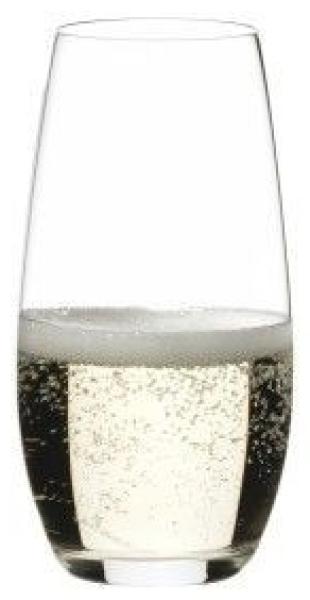 Riedel O Champagner Glas 8er Set 0414/28 x 4 und 4 EKM Living Trinkhalme aus Edelstahl