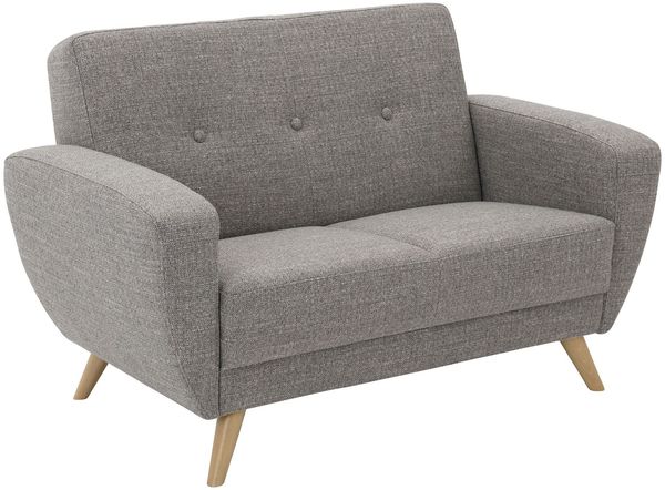 Sofa 2-Sitzer Kazdoia Flachgewebe grau