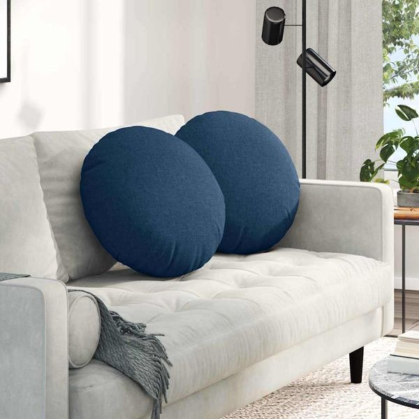 vidaXL Sitzkissen 2 pcs Blau Ø50 x 19 cm Stoff 42014165