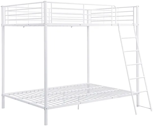 Vente-unique - GEMINI Bett Metall Weiß - B 140 cm x H 185 cm x L 199 cm