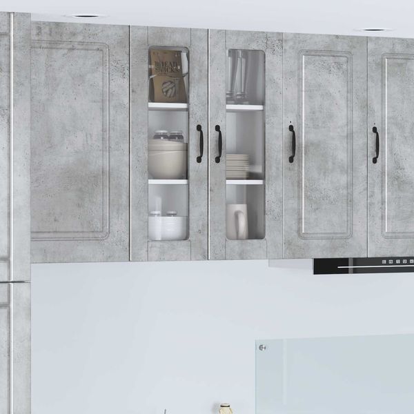vidaXL Wandglas-Schrank PORTO Beton Grau 60 x 31 x 80 cm Holzwerkstoff 885438