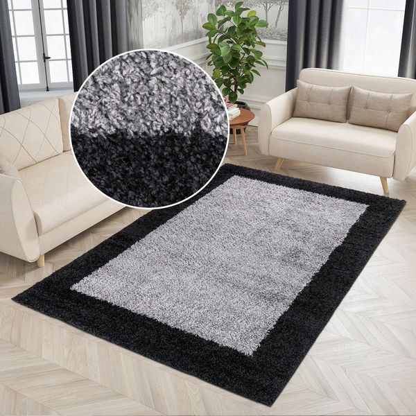 OTTO home Hochflor-Teppich Liams, rechteckig, Höhe: 30 mm, mit Bordüre, besonders weich und kuschelig, Wohnzimmer, Schlafzimmer
