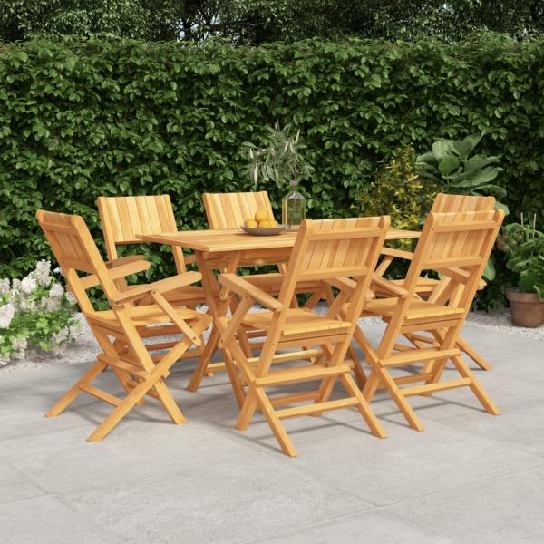 vidaXL 7-tlg. Garten-Essgruppe Massivholz Teak 3155010