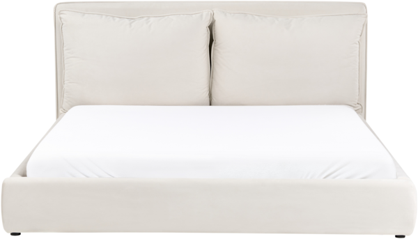 Bett mit Lattenrost Stoff BAJONNA 180 x 200 cm Hellbeige Bild 5