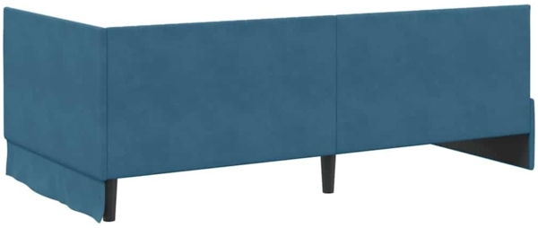 vidaXL Eckbettgestell mit Kopfteil Blau 100 cm x 200 cm Stoff 42016275 Bild 6
