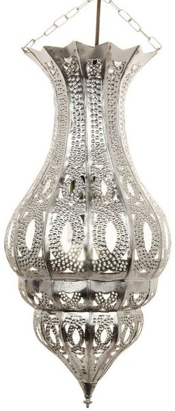 Marrakesch Orient & Mediterran Interior Deckenleuchte Marokkanische Lampe Djamir Silber