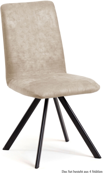 Esszimmerstuhl drehbar (4er-Set) Denny 47x92x60 Schwarz/Natur