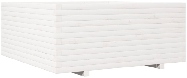 vidaXL Pflanzkübel Weiß 110x110x49,5 cm Massivholz Kiefer 3282545
