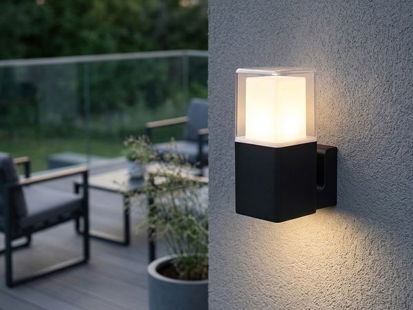 Smartwares OOL-50015 Schwarze Außenwandleuchte – Nachhaltige LED – Aluminiumgehäuse