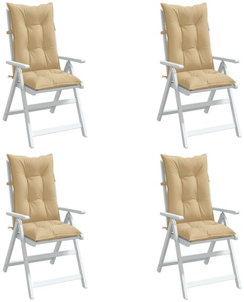 vidaXL Hochlehner-Auflagen 4 Stk. Melange Beige 120x50x7 cm Stoff 4002356
