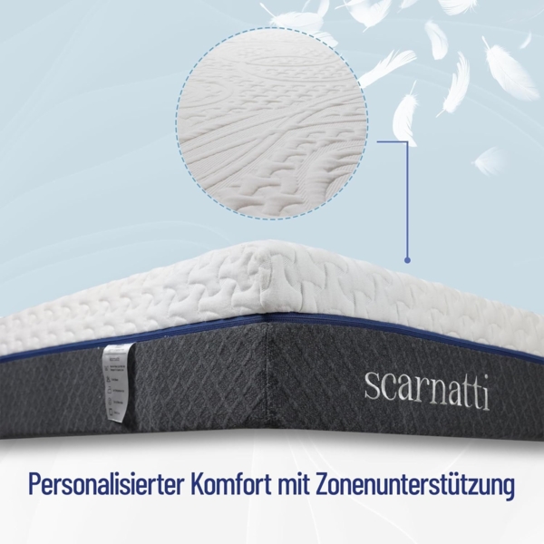 Gelschaummatratze Scarnatti™ Kaltschaummatratze 7-Zonen - mit CoolGel & Gel Memory Foam 27 cm hoch, (180x200), H3/H4 Wendematratze ergonomisch, druckentlastend, atmungsaktiv Bild 5