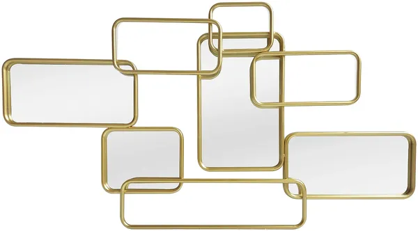 Vente-unique - OMAYA Spiegel Metall Goldfarben - B 3,5 cm x H 85 cm x L 45 cm