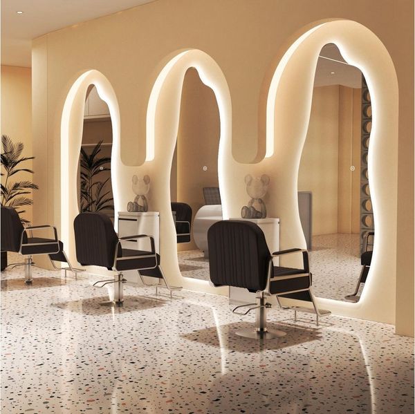 WDWRITTI Spiegel groß für Friseurladen Hotel Garderobe & Flur Schlafzimmer Wohnzimmer (Wandspiegel mit LED Beleuchtung, 1-St, 165x60, 145x60, 165x65, 150x50), 3Lichtfarben, Dimmbar, Memory-Funktion