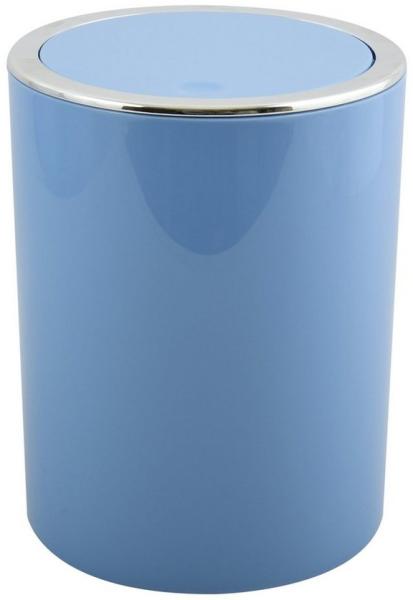 MSV Bad Serie "ASPEN" Design Kosmetikeimer Bad Treteimer Schwingdeckeleimer Abfallbehälter mit Schwingdeckel 6 Liter (ØxH): ca. 18,5x26 cm Pastell Blau